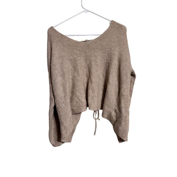 Lulus Brown Tie Back Sweater Women's Size Large - Picture 1 of 4